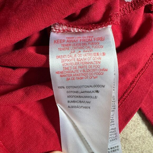 Red embroidered shirt Peter Pan collar size 2T NEW with flaw Parisian retro - Picture 9 of 11